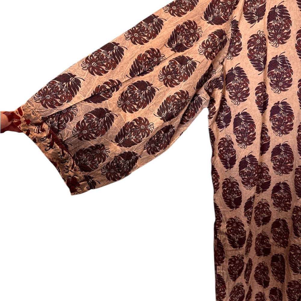 Jaded Gypsy Victoria Block Print Cotton Tunic Mini Dress sz OS - Picture 2 of 11